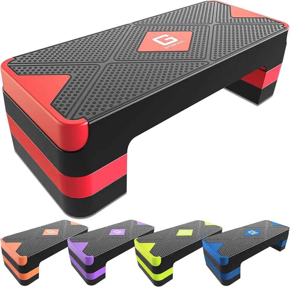 GYMMAGE Aerobic Exercise Step, Adjustable Height,