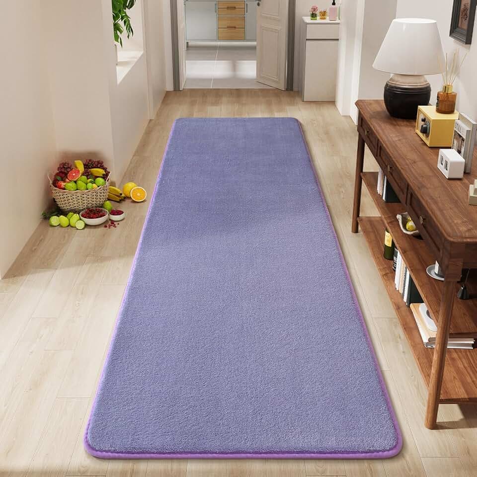 Amearea Modern Soft Hallway Runner Rug, 2x6 Feet Purple Washable Runner Rug