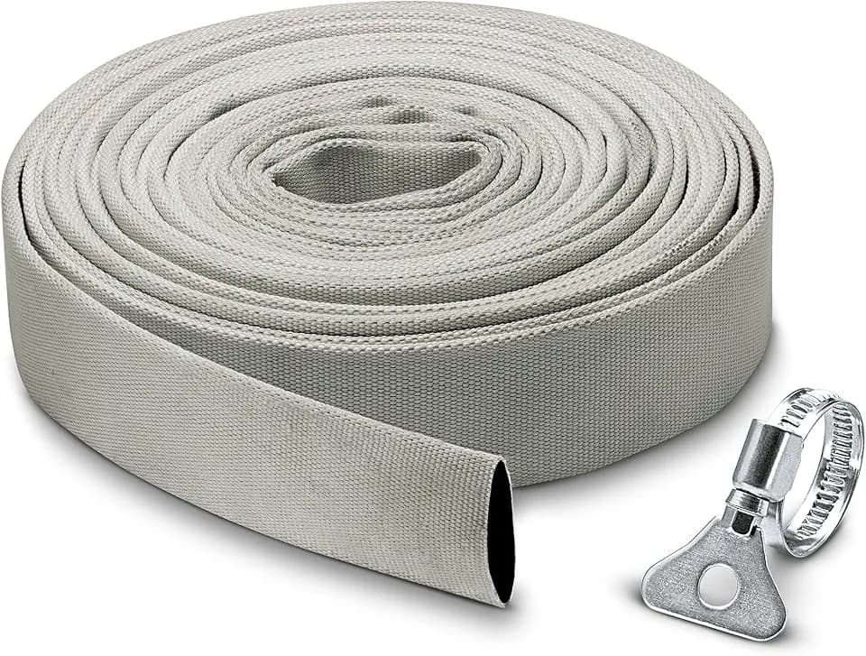 Kärcher Gewebeschlauchset 1, 1/4 Zoll (10 m) mit flexiblem Gewebeschlauch inkl. Edelstahl-Schlauchklemme zum Anschluss an Tauchpumpen