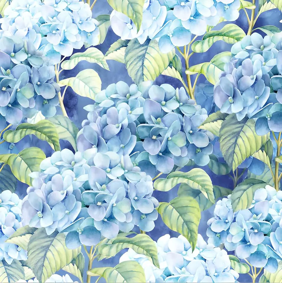 Blue Hydrangea Disposable Paper Napkins – 40pcs Floral Cocktail Napkins