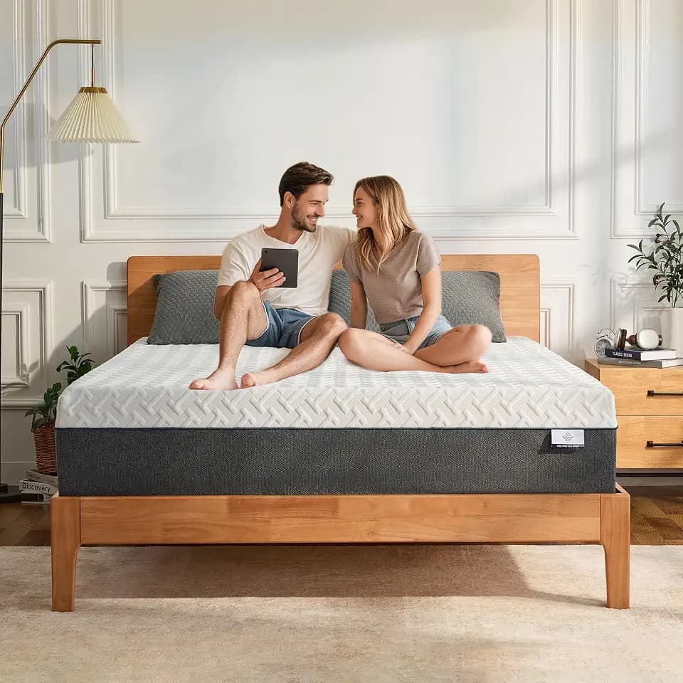 Gelsea 12 Inch King Size Mattress,Green Tea Gel Memory Foam,Medium Firm