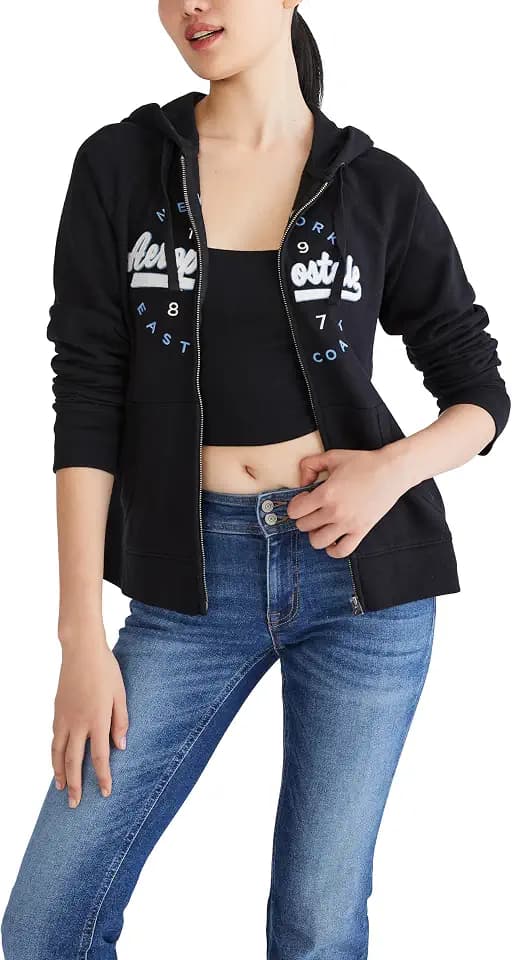 AEROPOSTALE Women's Aero Logo Full Zip Hoodie- Circle/Scripts