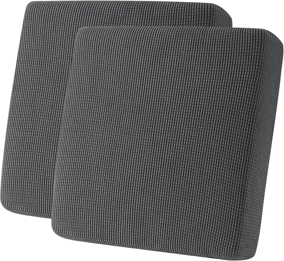Hokway 2 Piece Individual Couch Cushion Slipcovers Stretch Reversible Cushion Protector Slipcovers Sofa Cushion Protector Covers(Grey,Small-2PC)