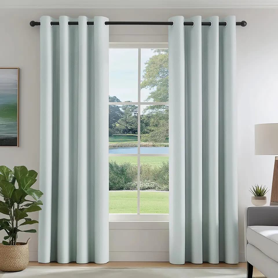 FMFUNCTEX 100% Blackout Black Curtains 96 Inches for Bedroom, 2 Panels