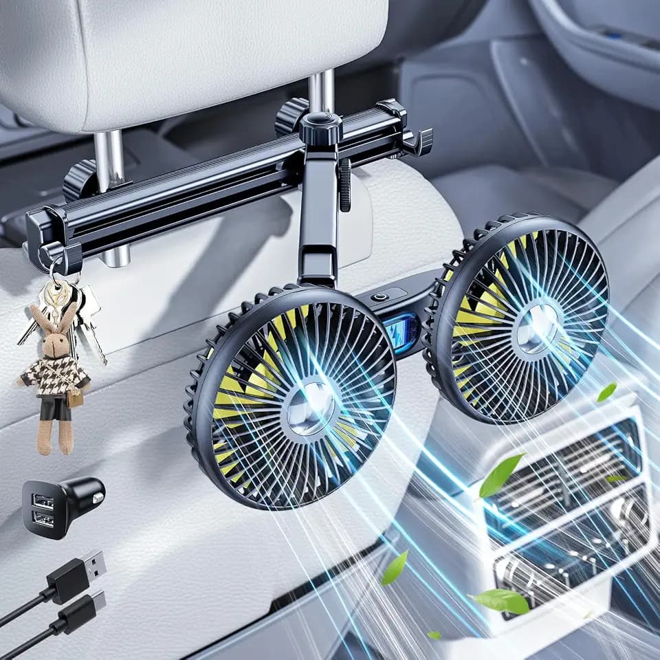 Rechargeable Car Fan for Backseat Kids Baby Rear Facing - Long Arm
