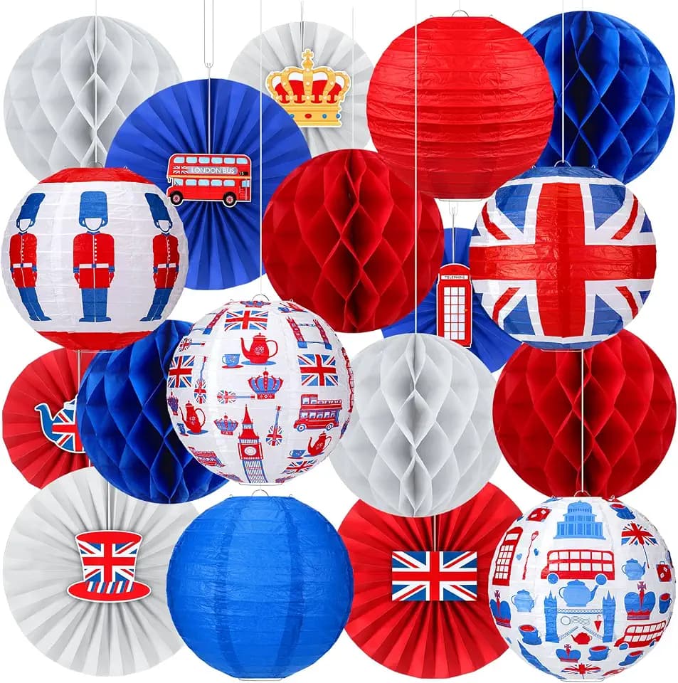 Retisee 18 Pcs British Party Decorations Britain UK England Party Decor