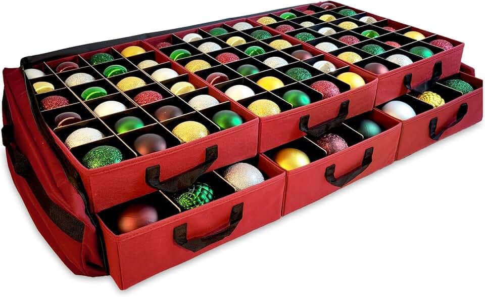612 Vermont Flat Under Bed Ornament Storage, Holds 108 Ornaments