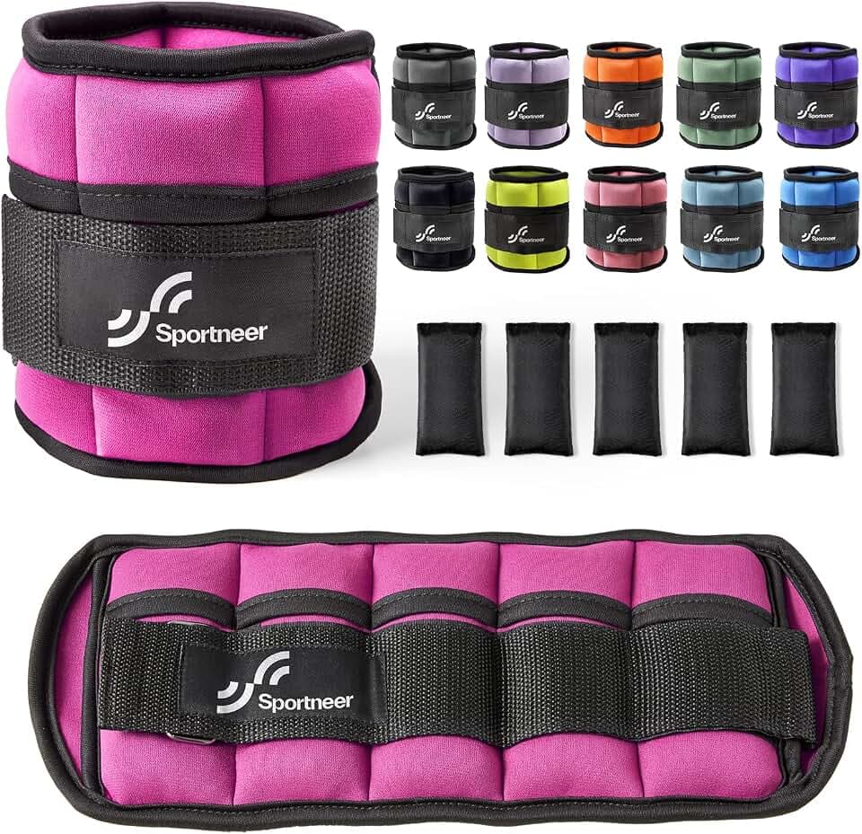 Sportneer Adjustable Ankle Weights, 2-10 lb per Pair, Removable Weights