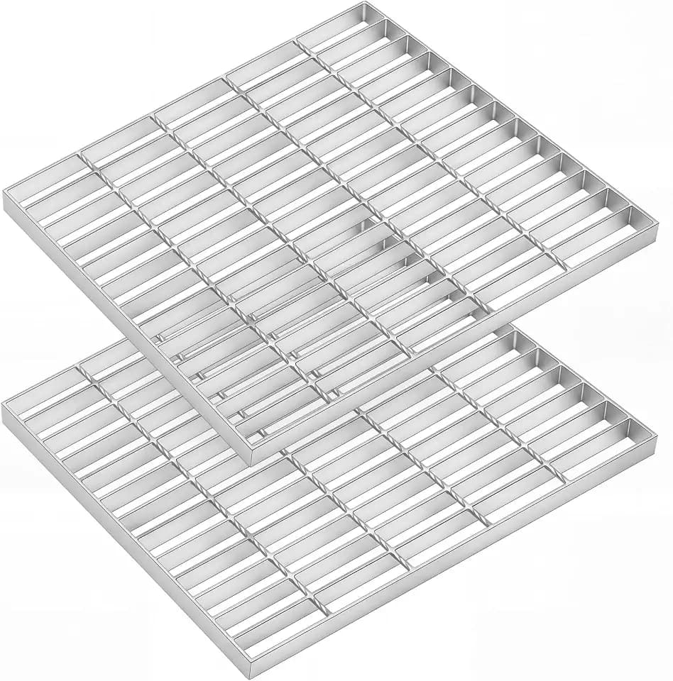 2 Pcs 18"x18" Hot-dip Galvanized Steel Drain Grate Cover Outdoor