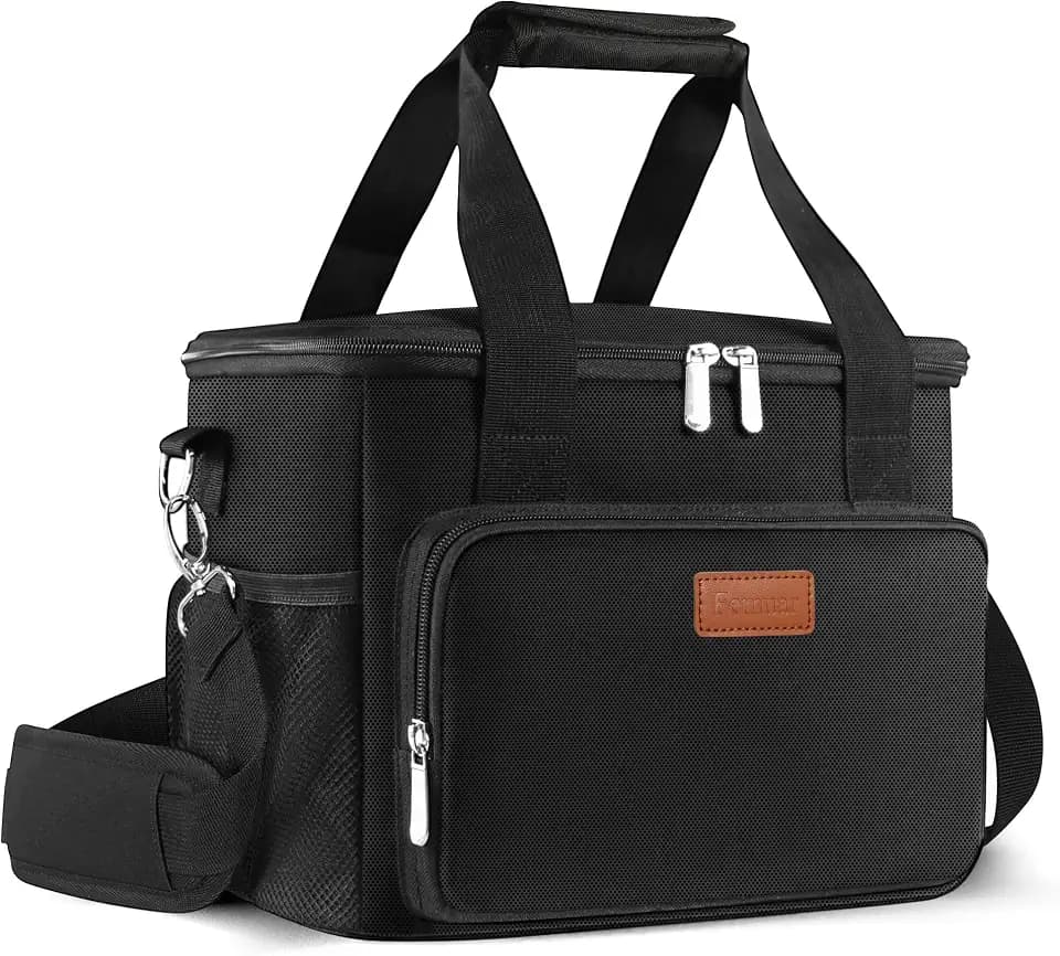 Femuar Reusable Lunch Box for Men/Women - Black (03-Black, Large Size)