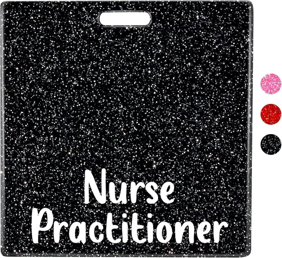 Plifal Nurse Practitioner Badge Buddy Card Nurse Nursing Accessories Glitter Black Horizontal Badge Identification Tags