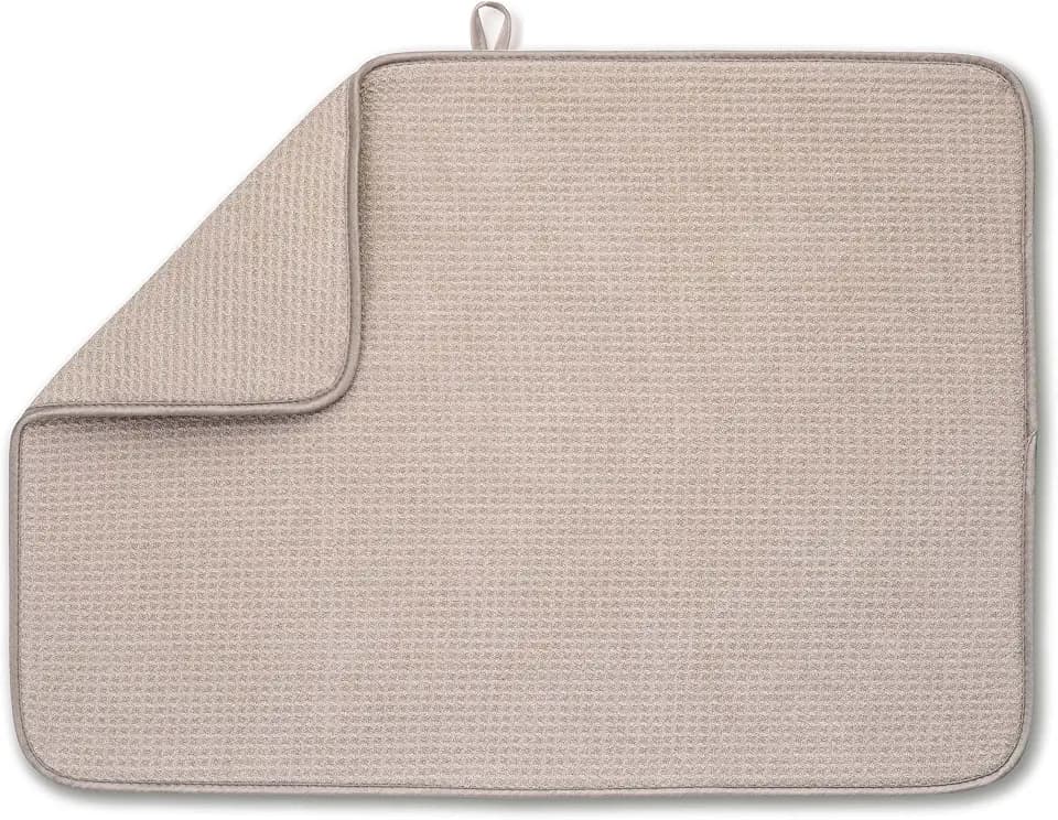 Bellemain Dish Drying Mat, Drying Matt Kitchen Counter, 17"x24"- Ivory