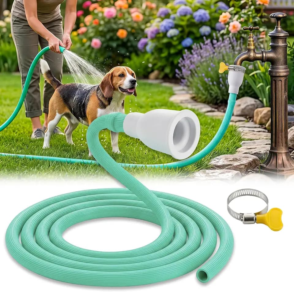 Faucet Hose Adapter for Sink, Transparent PVC Tube with Adjustable Faucet Connector and Hose Clamp Portable Water Transfer Accessories for Sink, Bucket, Garden, Pet Bathing (10 FT-Green)