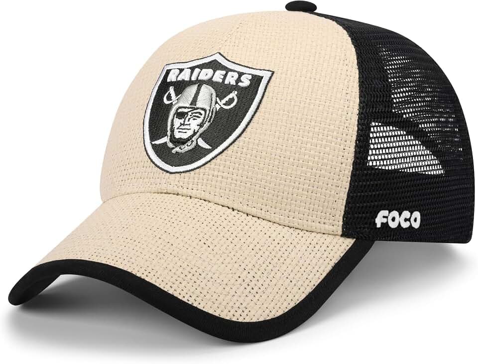 FOCO NFL Mens NFL Team Logo Straw Casual Trucker Cap Hat