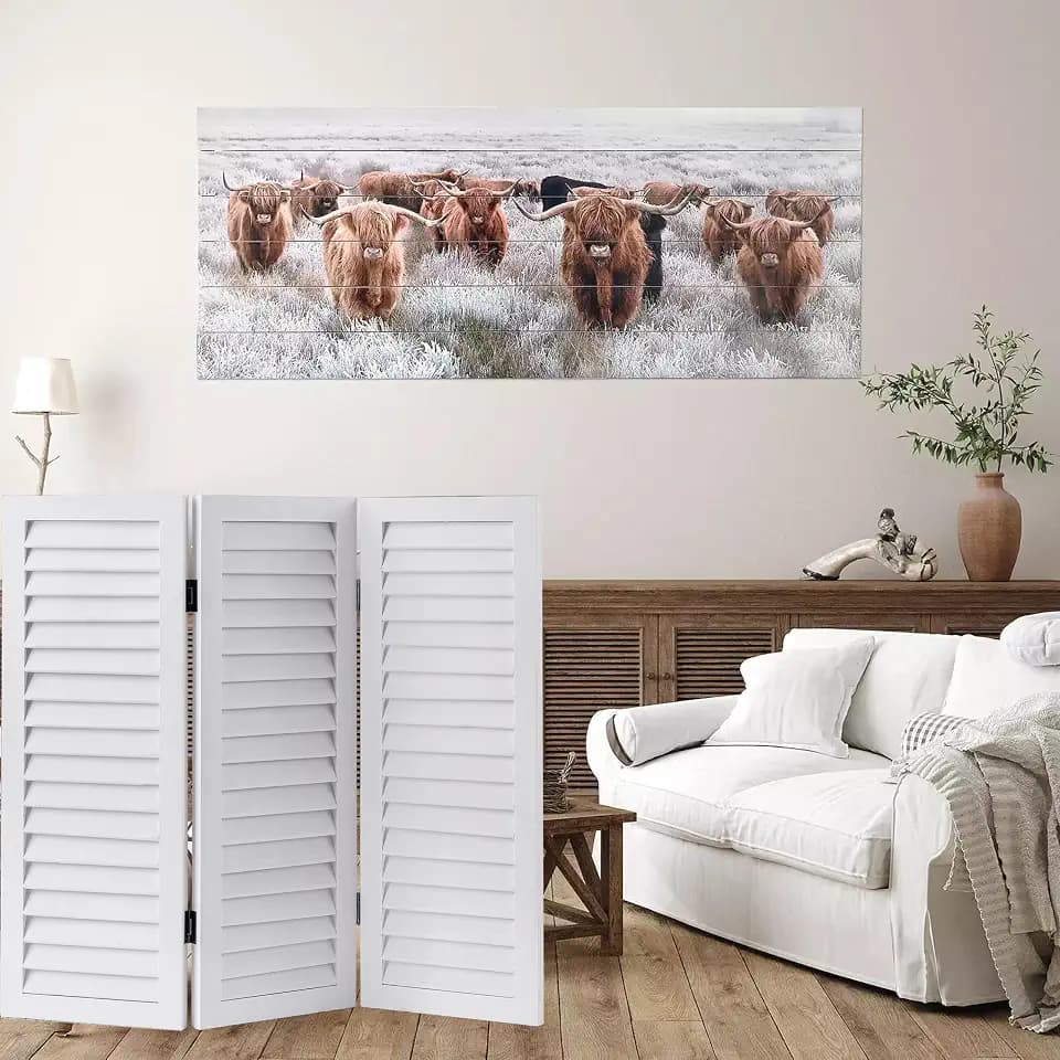 SOFE 2.6ft White Short Room Divider, 3-Panel Folding
