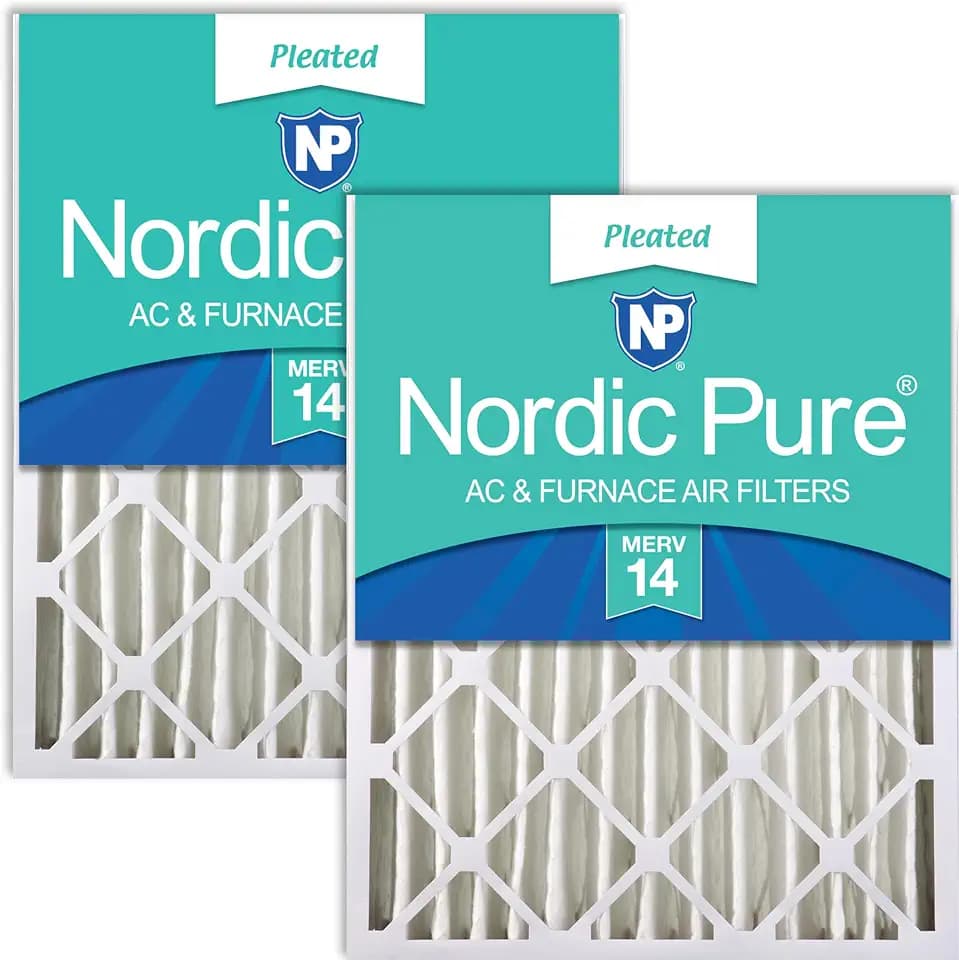 Nordic Pure 16x25x4 Pleated MERV 14 Air Filters 2 Pack
