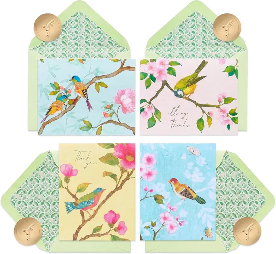 Papyrus 20-Count All Occasion Blank Keepsake Stationery, Blossom Branch Bird