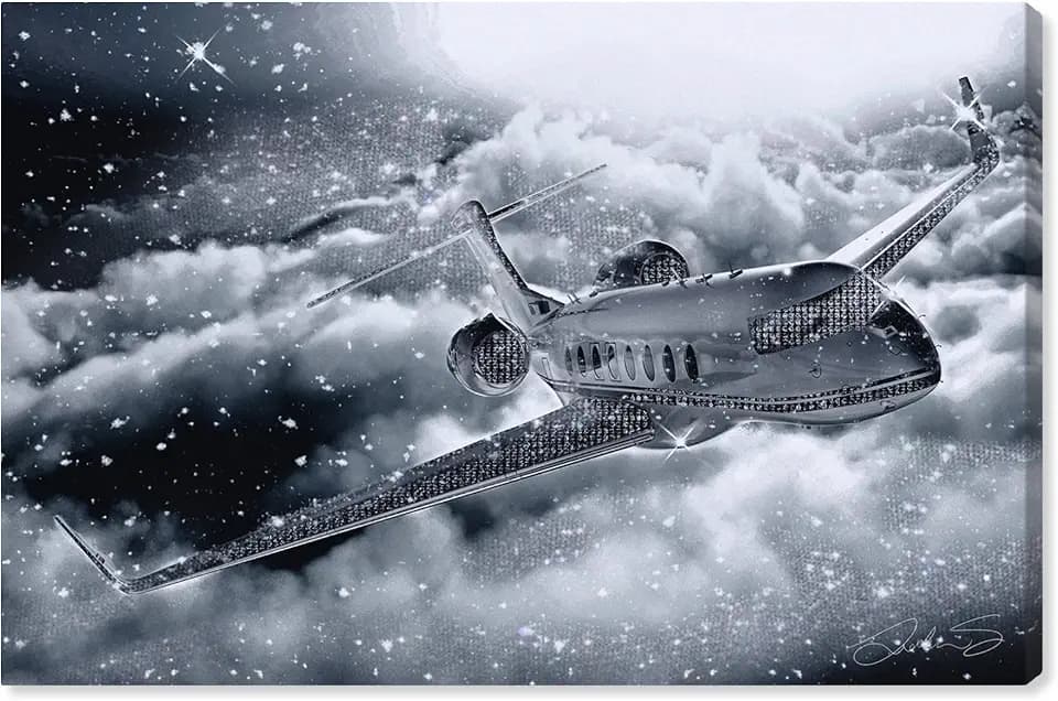 The Oliver Gal Artist Co. Transportation Wall Art Canvas Prints 'Nothing Like Flying Private' Airplanes