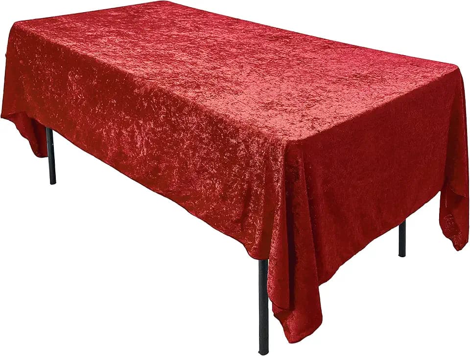 AK TRADING CO. Lush Panne Velvet Tablecloth - 60 x 102 Inch Rectangular Table Cover | Great for Buffet Table, Parties, Holiday Dinner, Wedding & Baby Shower (Red, 60 x 102 Inch)