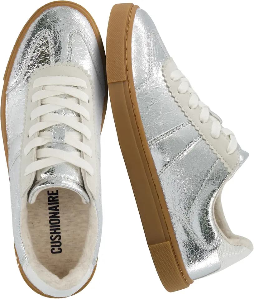 CUSHIONAIRE Balance Womens Sneakers, Casual Tennis Shoes for Women with Memory Foam and Slip Resistant Outsole