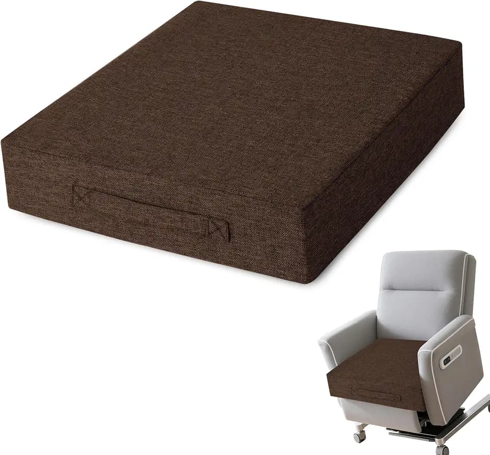 AddGrace Recliner Cushions for Elderly 20"x20"x4" Coffee