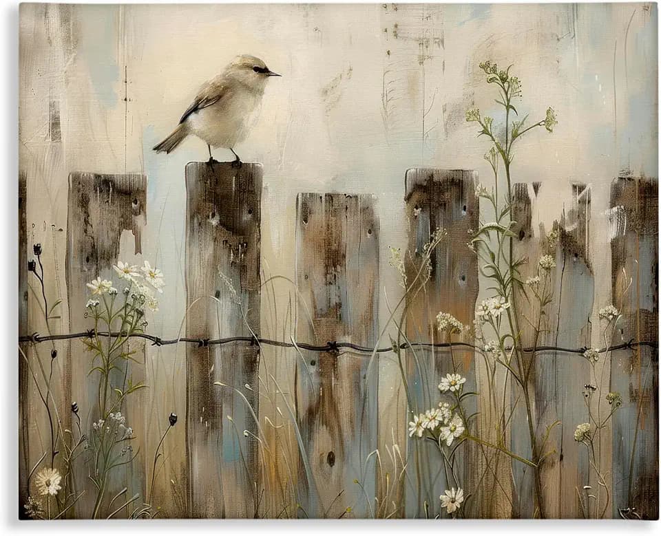Stupell Industries Country Bird Landscape, 24 x 30 Inch Canvas Wall Art