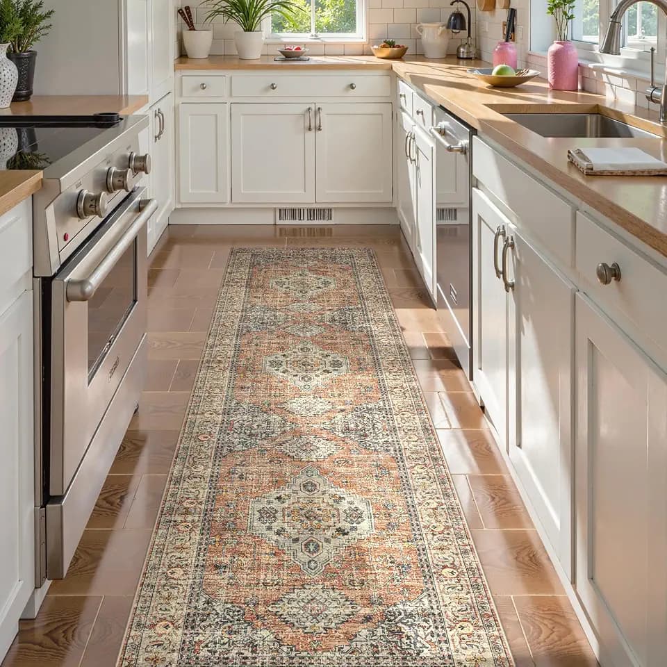 Lahome Oriental Runners for Hallways, 2.5x10 Kitchen Runner Rug Non Slip