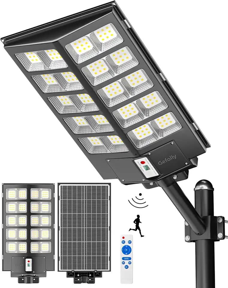 Gefolly SL-10500W Solar Street Light Outdoor, Commercial Parking Lot Lights