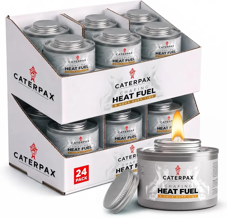 6 Hour Chafing Fuel Cans for Food Warmers and Buffet Trays 24 Pack