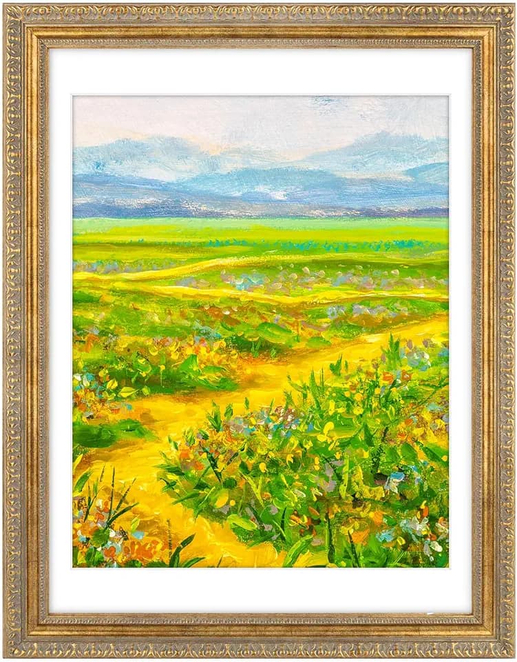 Golden State Art 18x24 Bronze Photo Frame White Mat for 16x20 Plexiglass
