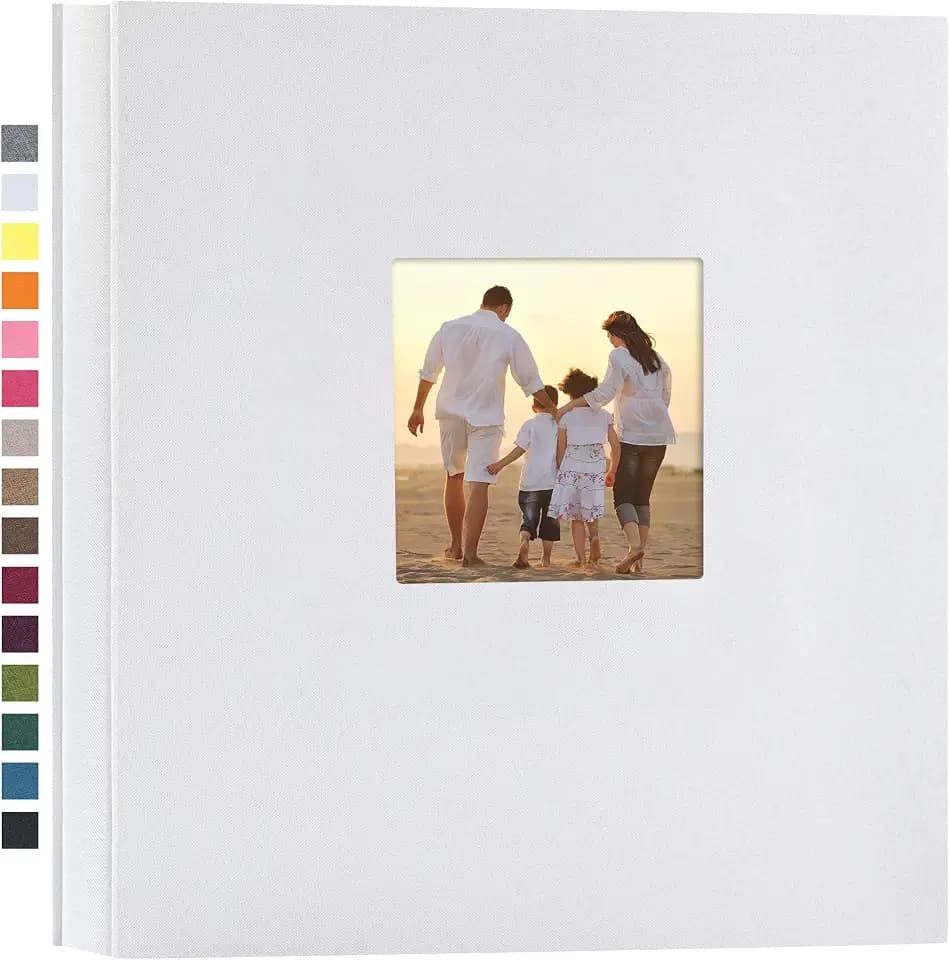 potricher Photo Album 4x6 Pictures, 1000 Pockets, Linen Cover, White