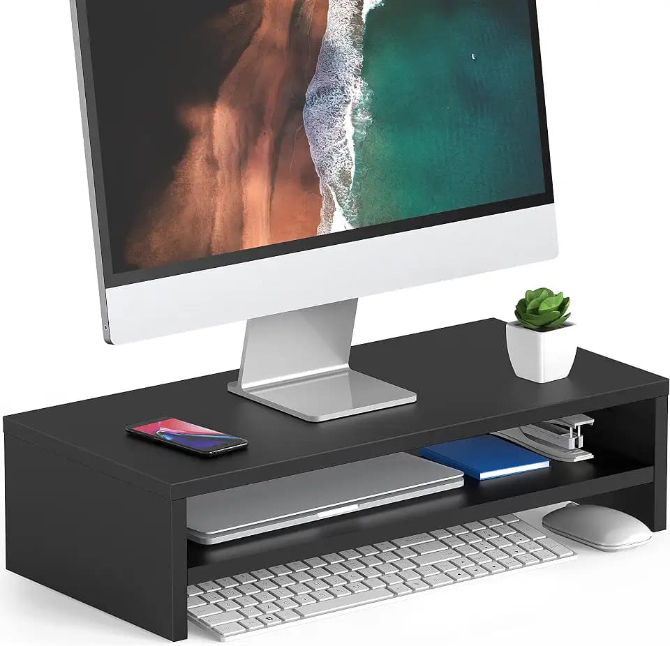 FITUEYES Monitorständer, Monitor Stand, für Laptop PC TV, Schwarz, 54cm