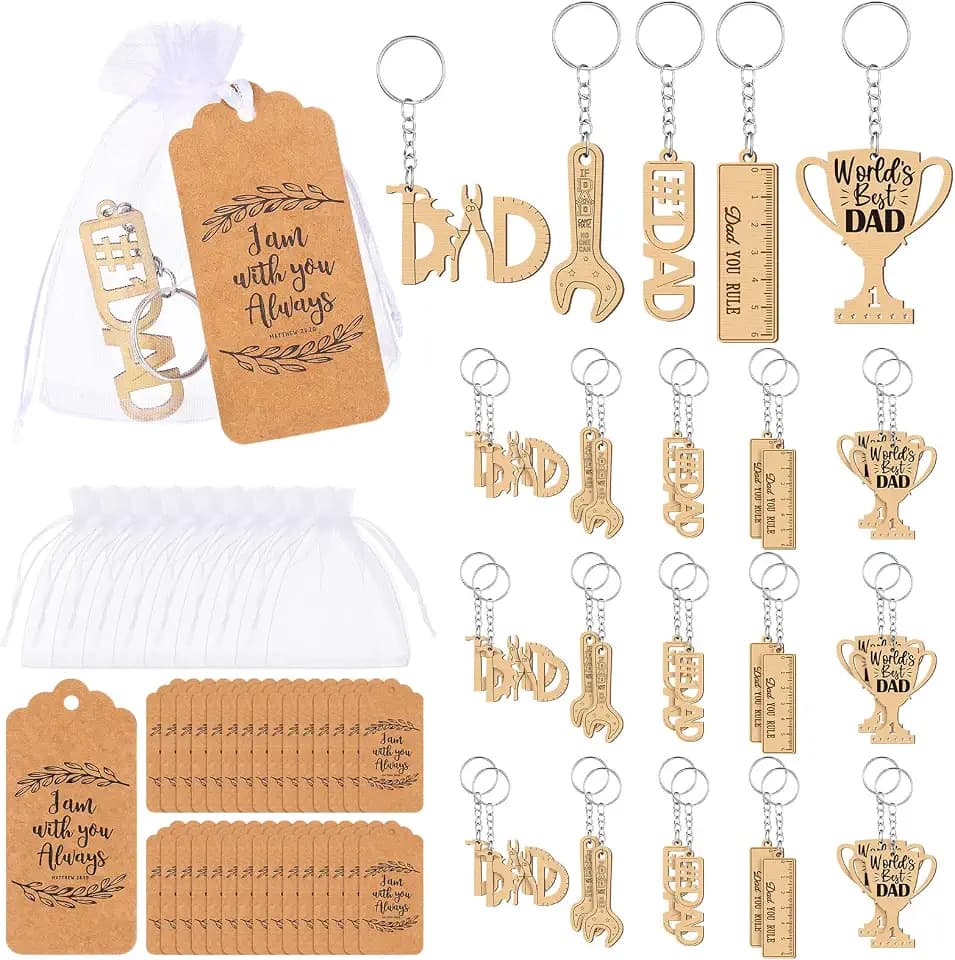120 Pcs Christian Church Dad Gift Keychain Bulk Men, Fresh Style