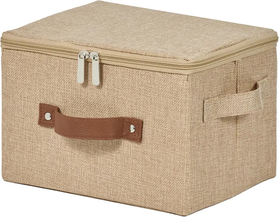 Storage Bins with Zipper Lids Decorative Lidded Baskets Boxes