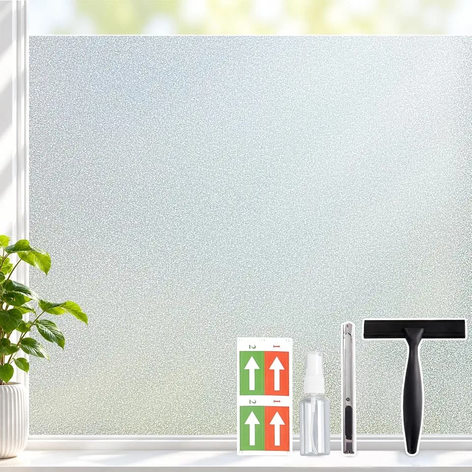 Coavas Frosted Glass Window Privacy Film, Static Cling, 35.4" x 78.7"