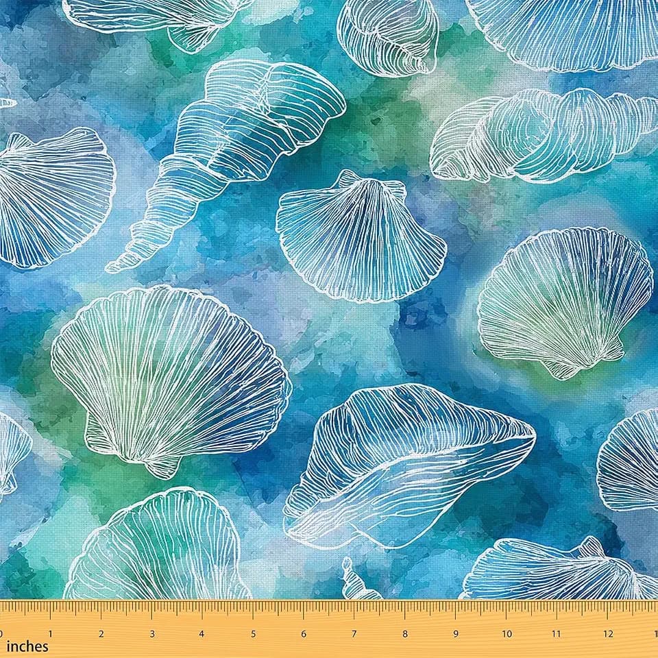 Feelyou Ocean Shells Upholstery Fabric Soft 3 Yards
