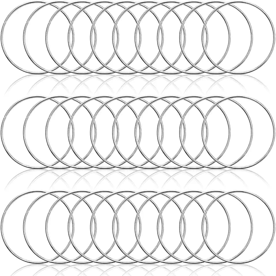 30 Pcs 3 Inch Metal Rings for Craft Silver Floral Macrame Hoops Rings Wreath Hoop Rings for DIY Crafts Macrame Dream Catchers Wall Hanging Crafts Home Decorations