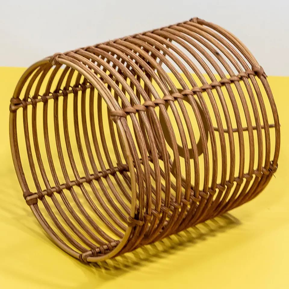 Rattan Lamp Shade, Boho Shades Replacement, Handwoven Willow, Cylinder Woven for Floor, Table Lamp, Chandelier (Round & Cylinder02)