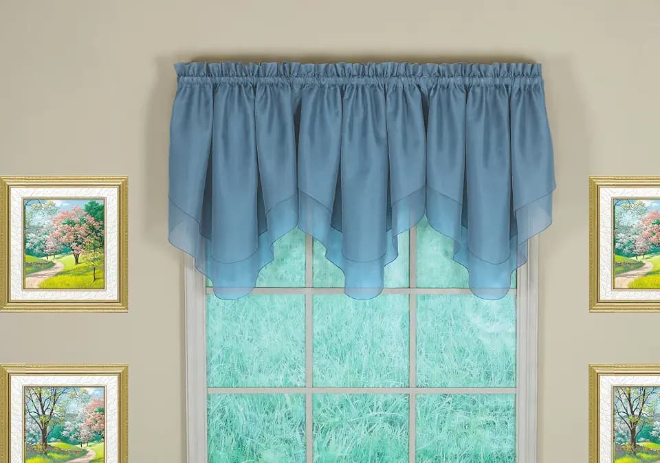 Today's Curtain Emelia Original Voile Ascot 25", Wedge Blue, 40" W x 25" L