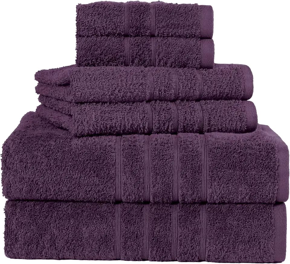 Martex Ultimate Performance 6-Piece Towel Set, Dark Purple