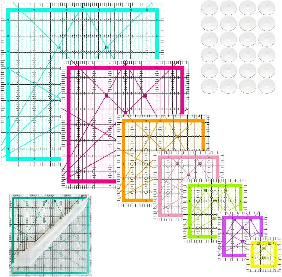 Quilting Rulers,7 Square Quilting Ruler(2.5",3.5",4.5",5",6.5", 8",10")