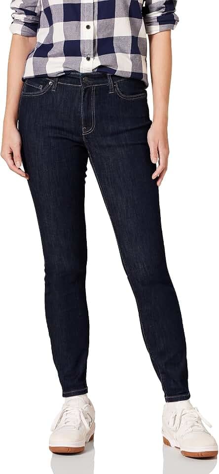 Amazon Essentials Women's Mid-Rise Stretchy Skinny Denim Jeans, 5-Pocket
