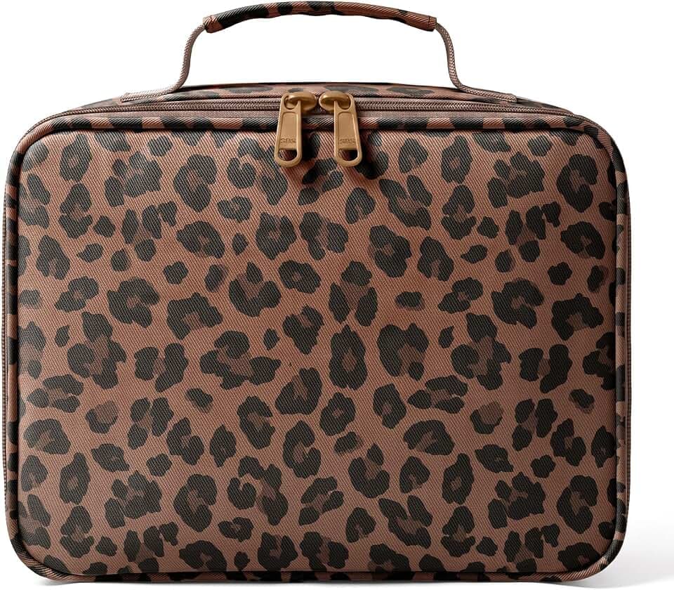 WOBAGMEN Lunch Box, Insulated Reusable Lunch Bag Portable Waterproof Leakproof Lunch Tote Bag Leopard Lunch Box for Picnic Travel Gifts(Brown Leopard)