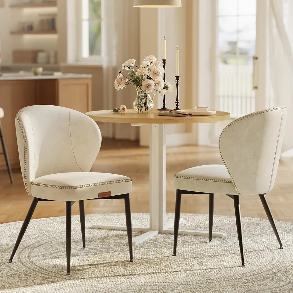 VASAGLE Dining Chairs Set of 2, Upholstered Kitchen Chairs