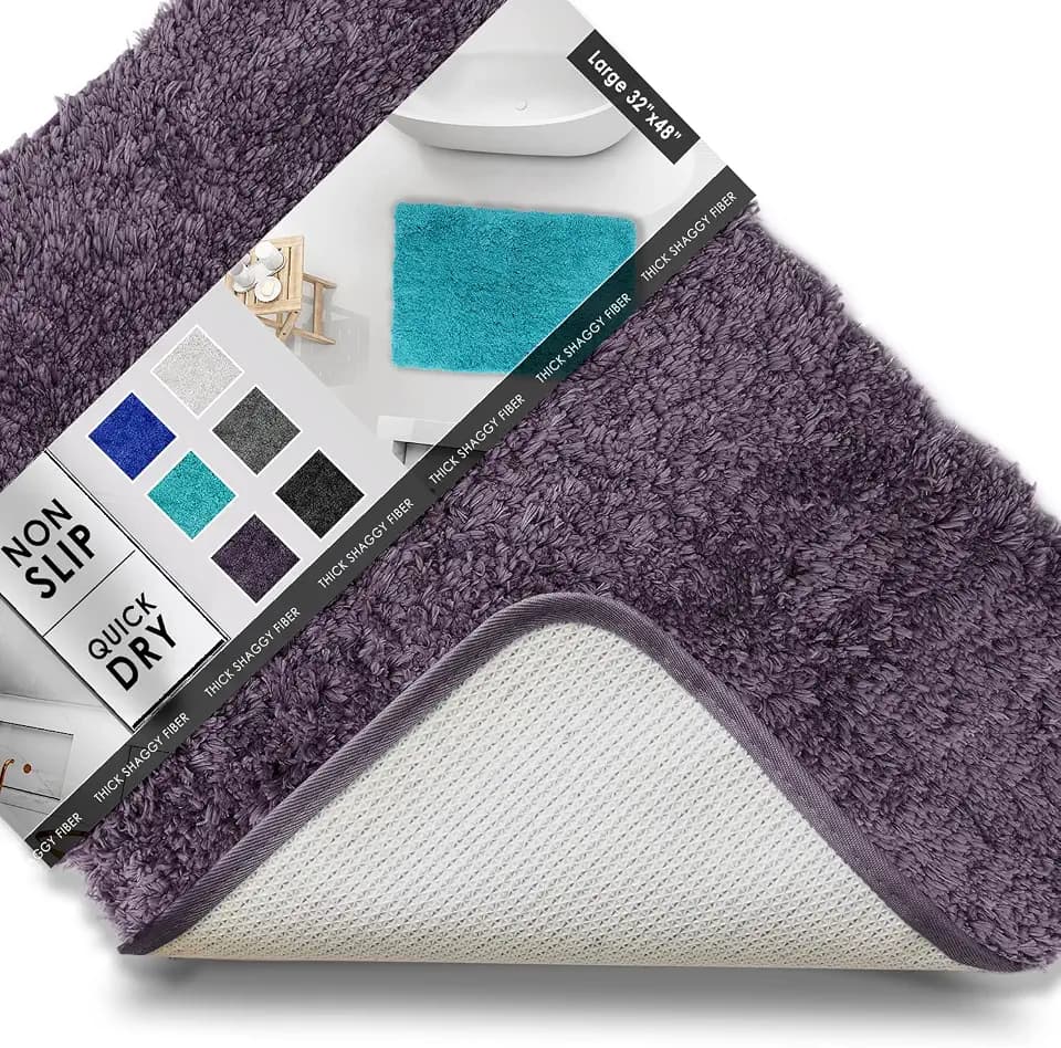 Clara Clark Bathroom Rugs, Ultra Soft Shaggy Bath Rugs - Bath Mats for Bathroom, Machine Wash, Non Slip Backing Rubber, 32 x 48,
