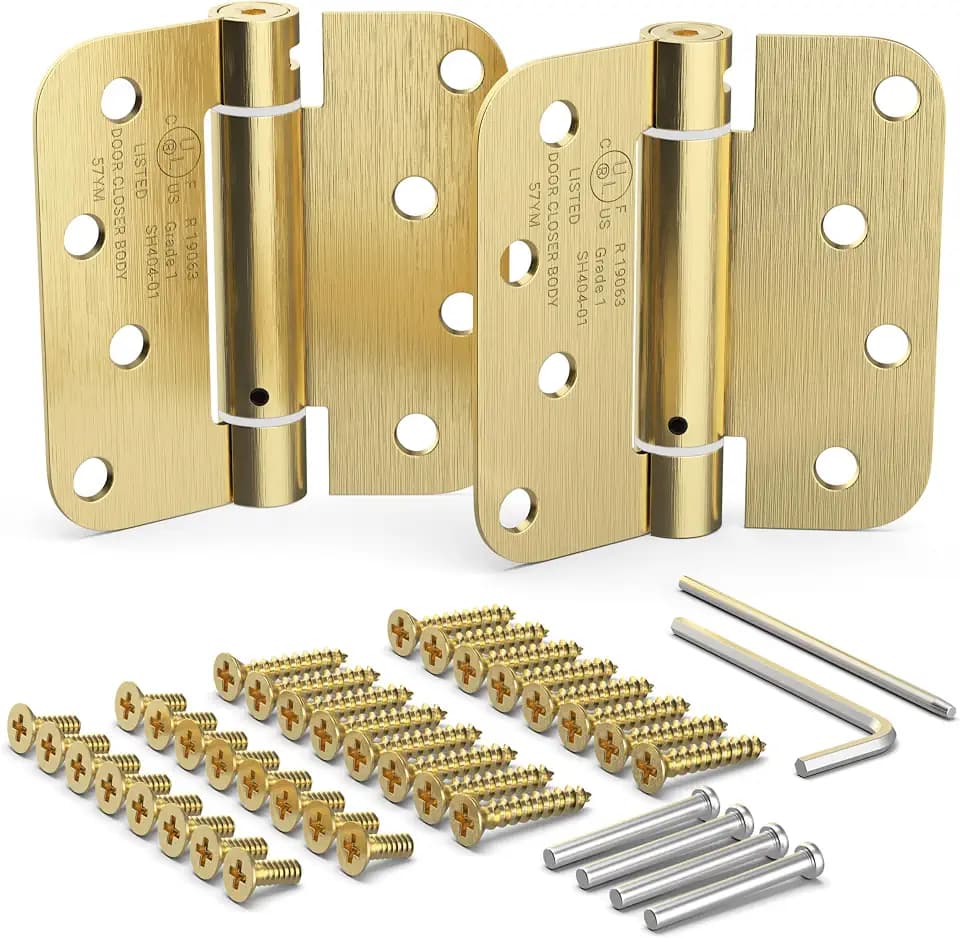 Self Closing Door Hinges, Spring Hinge Door Closer, 5/8” Radius Corner