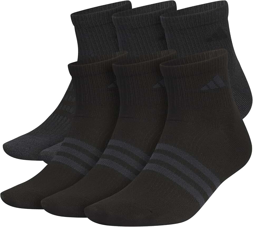 adidas Men's Superlite Quarter Ankle Socks 6 Pairs