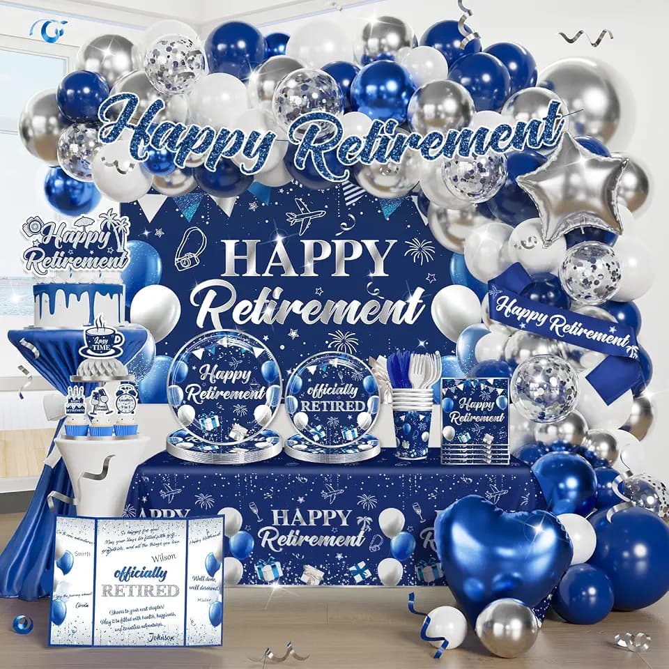Retirement Party Decorations, All-in-One Set for 25 Guests