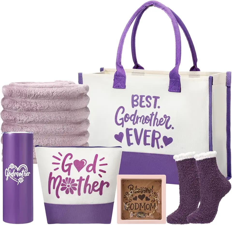 Geiserailie 6 Godmother Proposal Gift Set Will You Be My Godmom, Purple