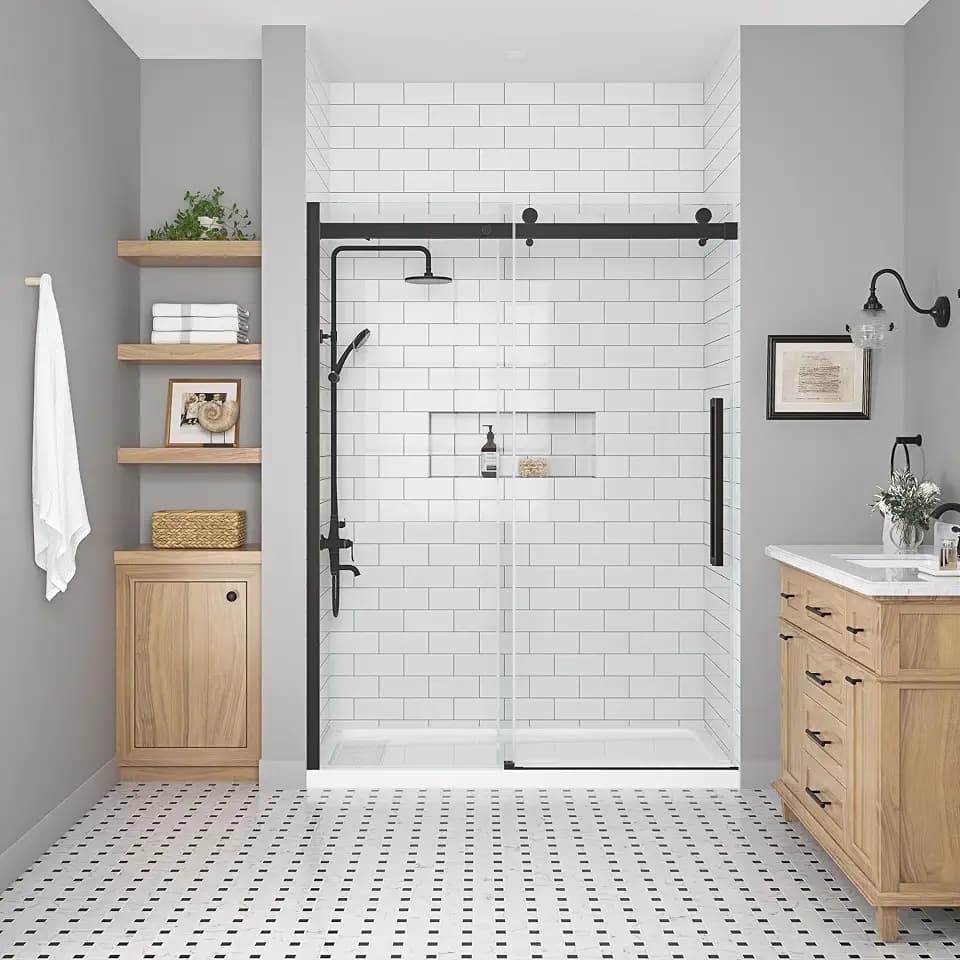 OVE Decors Bel 60x78.75 Frameless Sliding Shower Door, Oil-Rubbed Bronze
